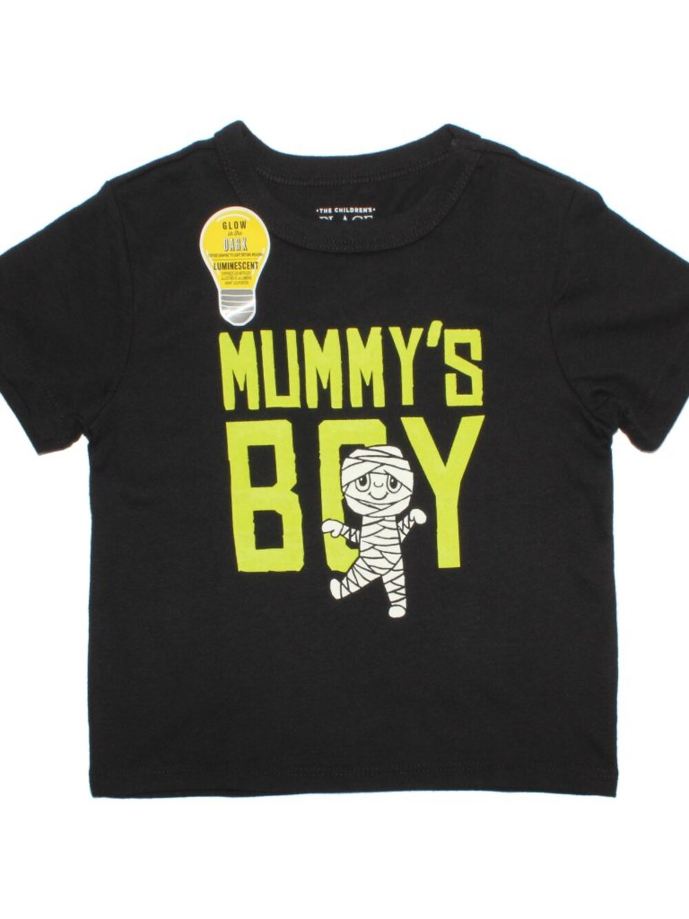 The Children's Place Baby Boys' "Mummy's Boy" Glow-in-the-Dark SS Halloween Tee